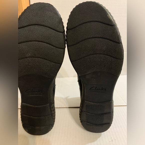 New Clarks Women's Magnolia Haley Black Leather Booties Size 9 - Picture 7 of 9